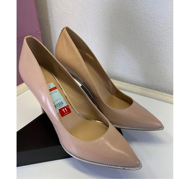 BCBGeneration Womens 11 Shell Pink Harleigh Leather Pointed Pump NEW FLAW - Picture 13 of 14